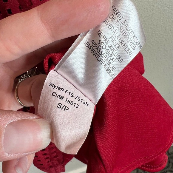 Saks Fifth Avenue‎ Women's Women's Eyelet Tank Dress Sleeveless Red Size S - Picture 6 of 12